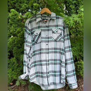 Cozy flannel or shacket. Medium thickness.